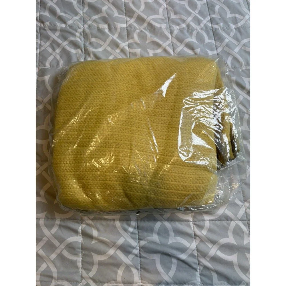 Vintage Edmond Duraloom  Blanket Yellow Celular Thermal Blanket